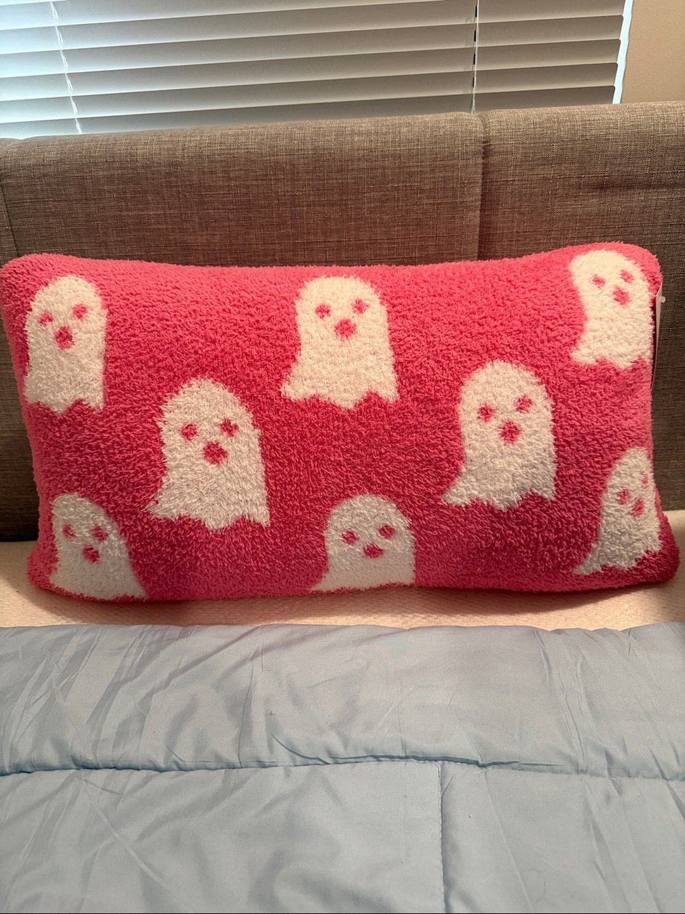 Cupcakes and Cashmere Pink Ghost Halloween Decorative Pillow NWT